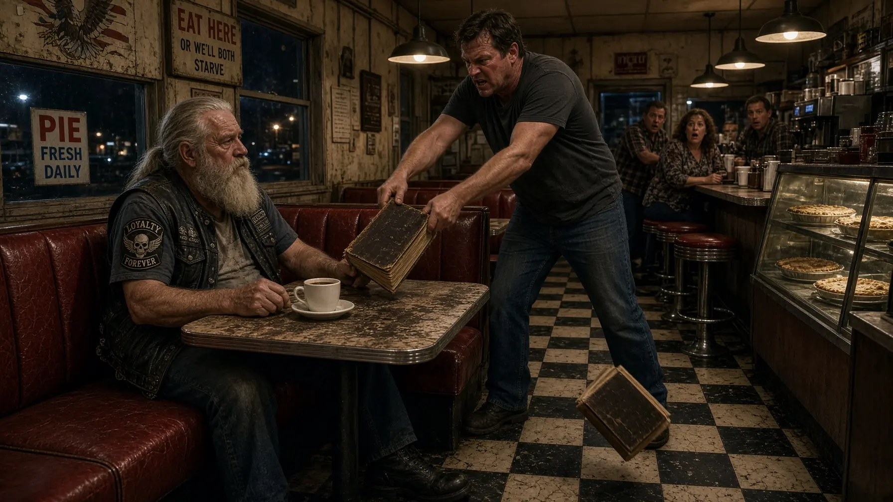 They Slammed the Old Biker to the Floor — Then the Room Heard His Name