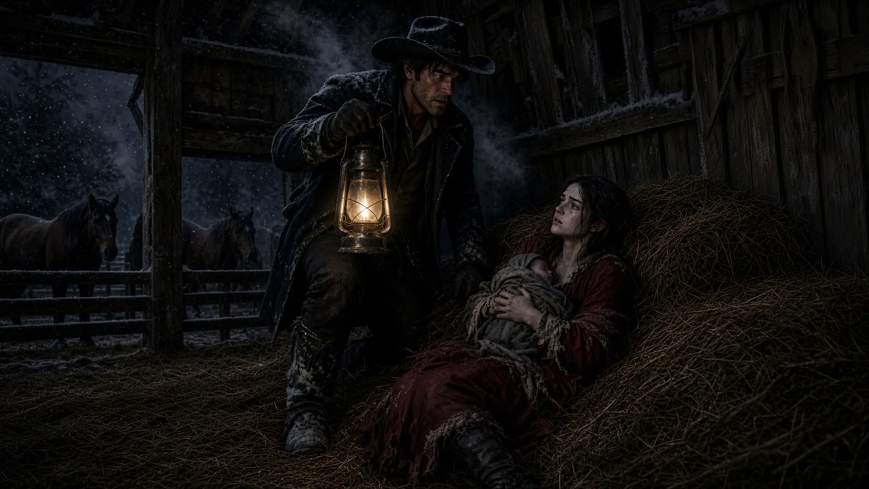 On Christmas Night, He Found Her Sleeping in the Hayloft With Her Baby — And Everything Changed.