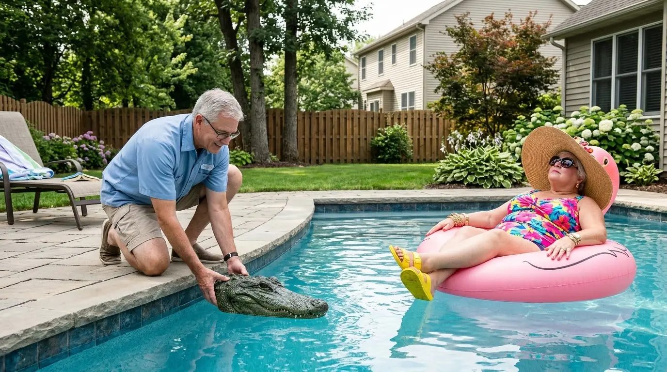 The HOA Woman Was Relaxing in His Pool — Then She Saw Something Swimming Toward Her
