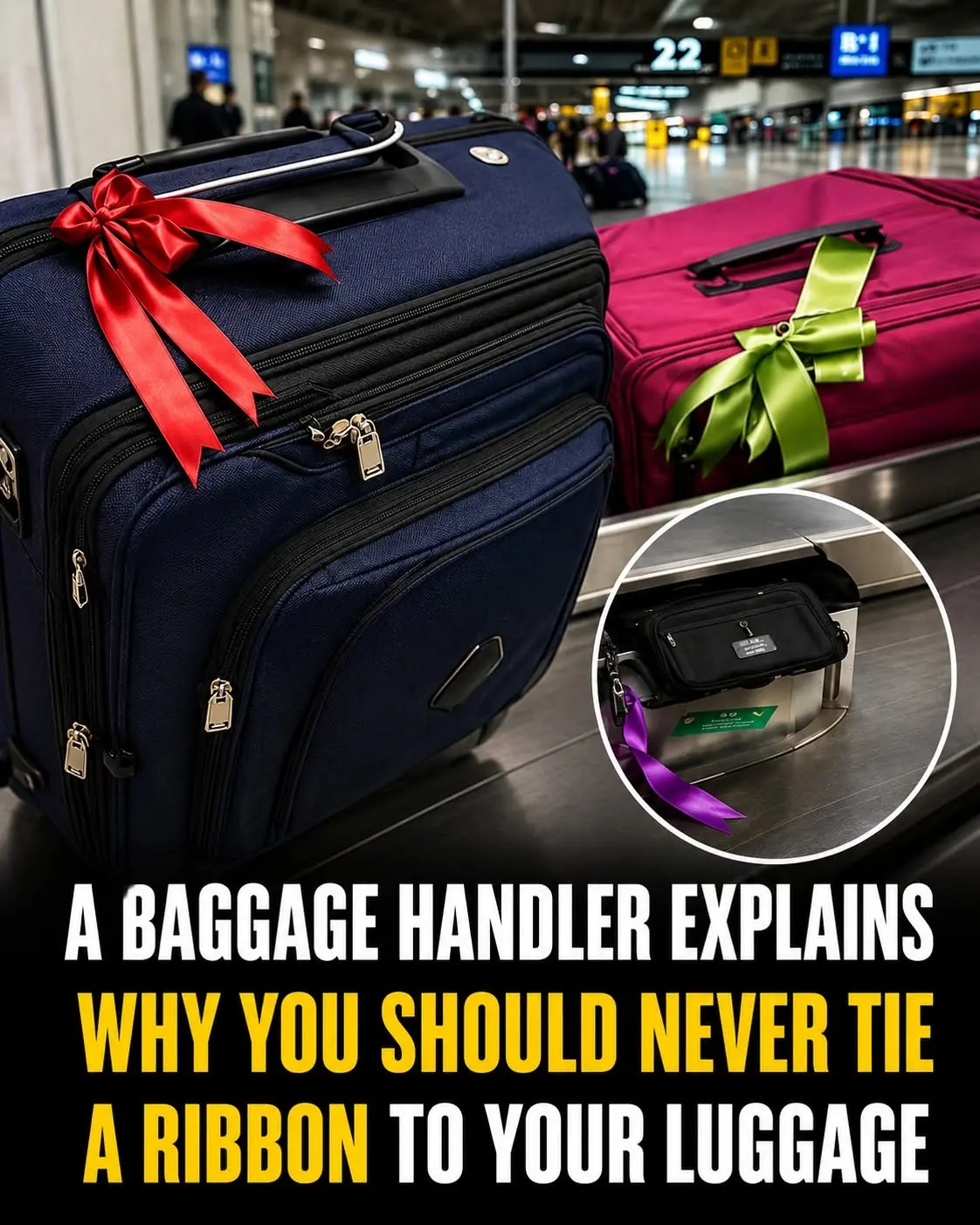 Why Baggage Handlers Say You Should Never Tie a Ribbon to Your Suitcase