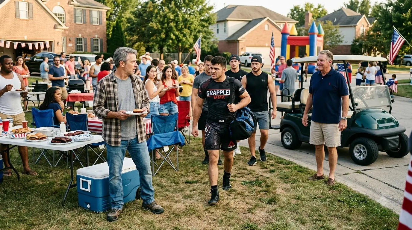 The Fighter Crashed the Block Party — Then Threw Gloves at the Quiet Dad
