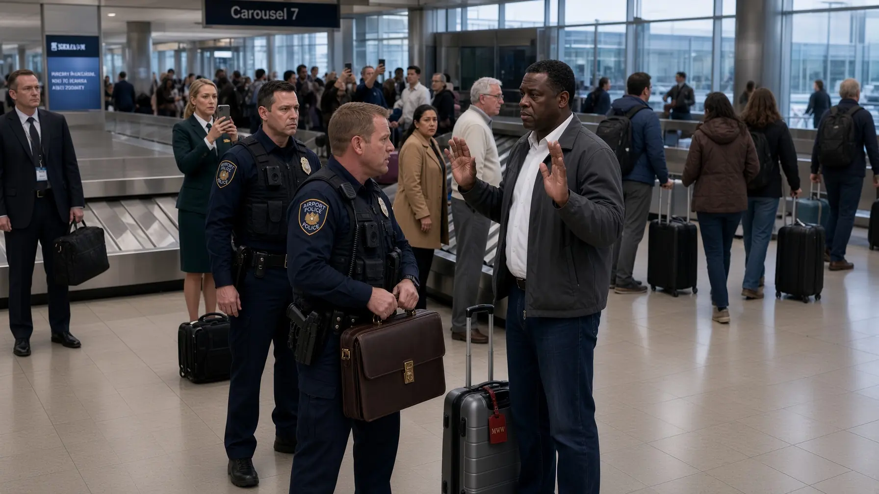 Corrupt Airport Cop Handcuffs Black FBI Director -- Then Federal Agents Lock Down the Terminal