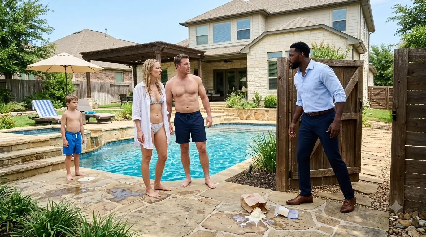 He Came Home Early and Found His Wife and Son at the Pool With Another Man… Then His Son Asked the Question That Changed Everything