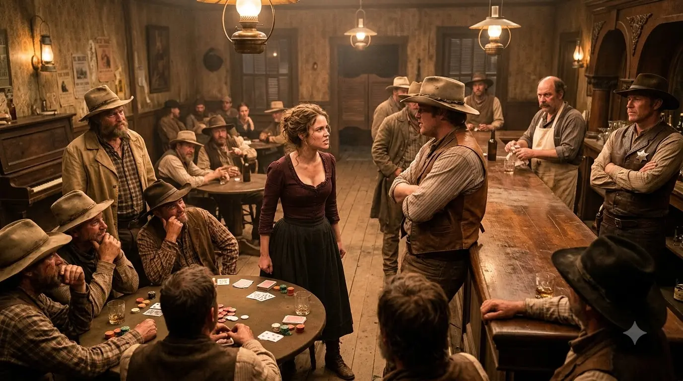 They Knocked Her to the Saloon Floor — Then One Quiet Stranger Finally Stood Up