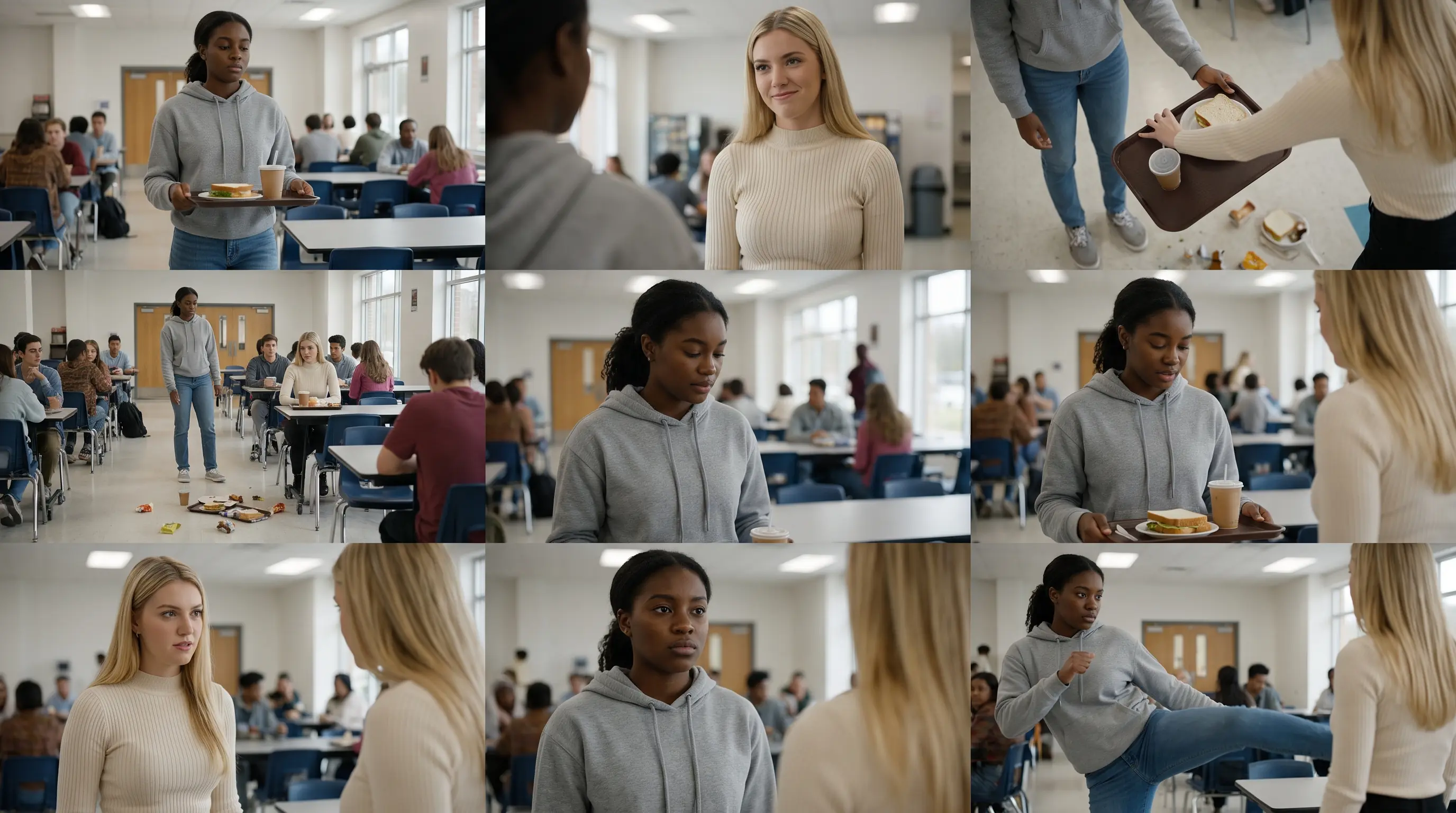 Bully Dumps Milk on the New Black Girl at Lunch — Unaware She's a State Wrestling Champion