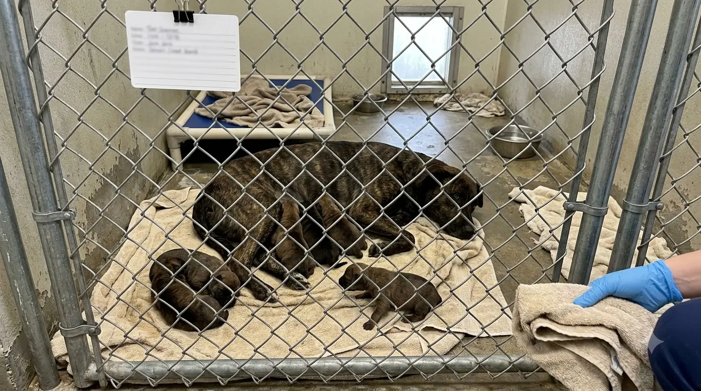 Nova’s Recovery After Giving Birth to Six Puppies in a Shelter