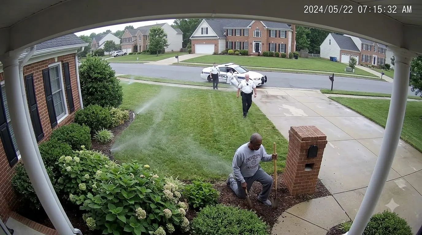 Security Cam Caught the Cop Pinning the Wrong Homeowner to His Own Mailbox