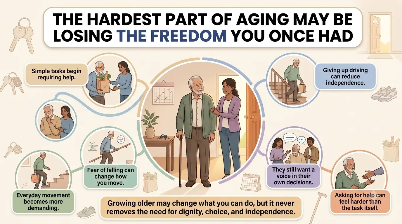 THE HARDEST PART OF AGING MAY BE LOSING THE FREEDOM YOU ONCE HAD