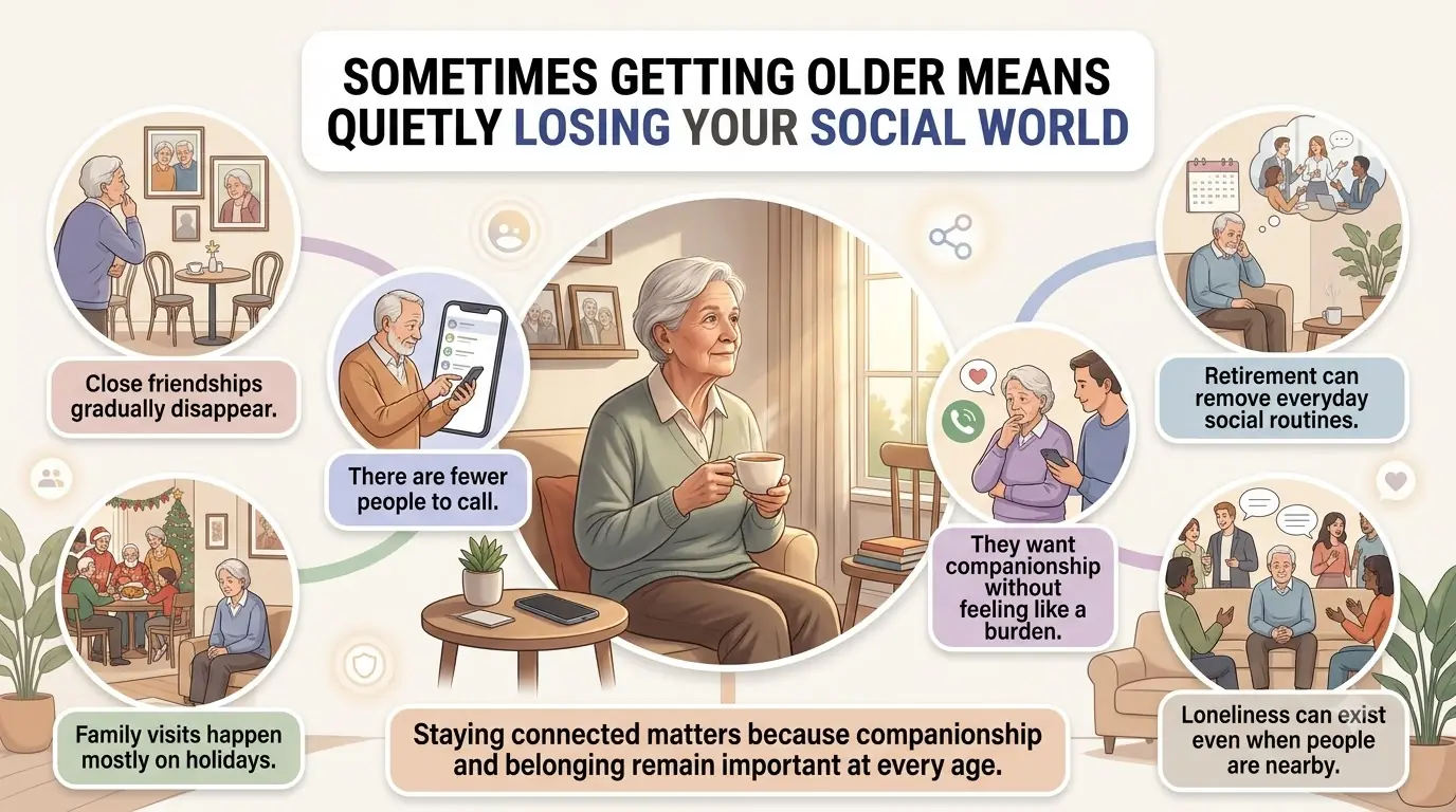 SOMETIMES GETTING OLDER MEANS QUIETLY LOSING YOUR SOCIAL WORLD