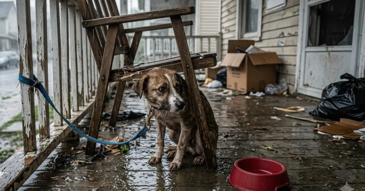 A Dog Was Found Tied to a Porch Weeks After Her Owners Moved Away