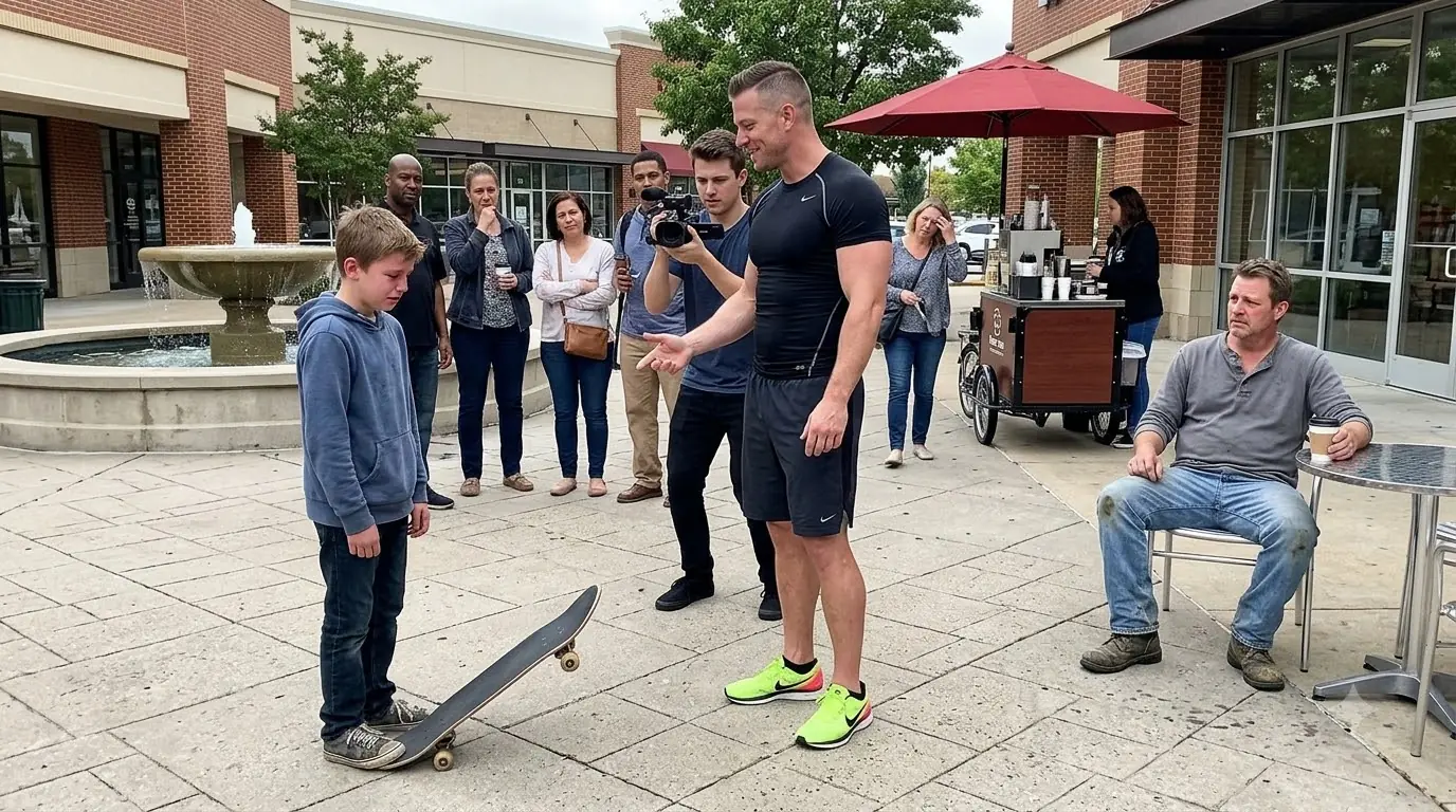 He Broke the Kid’s Skateboard for the Camera — Then His Father Stepped Out of the Crowd