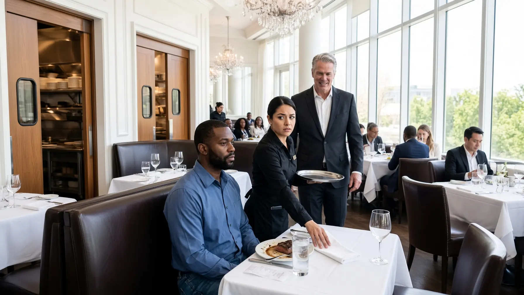 Undercover Black CEO Orders Steak at His Own Restaurant — Waitress Slips a Note That Stops Him Cold