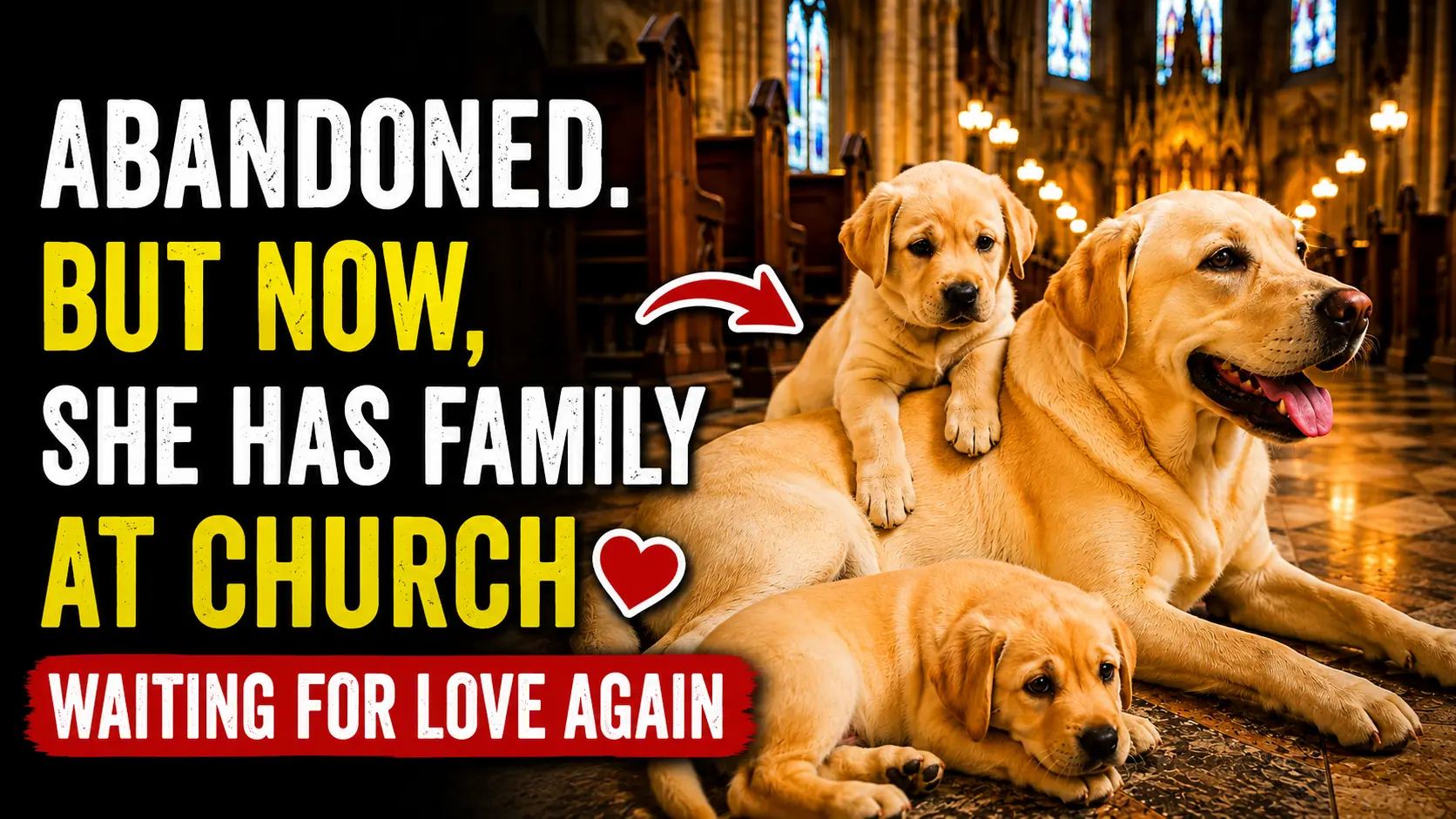 Maggie and Her Two Puppies Found Refuge at a Church