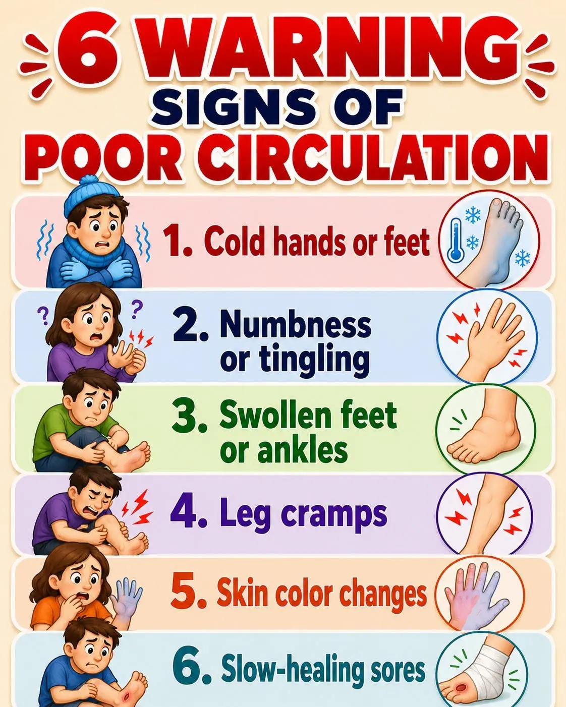 16 Warning Signs of Poor Blood Circulation and How to Treat It
