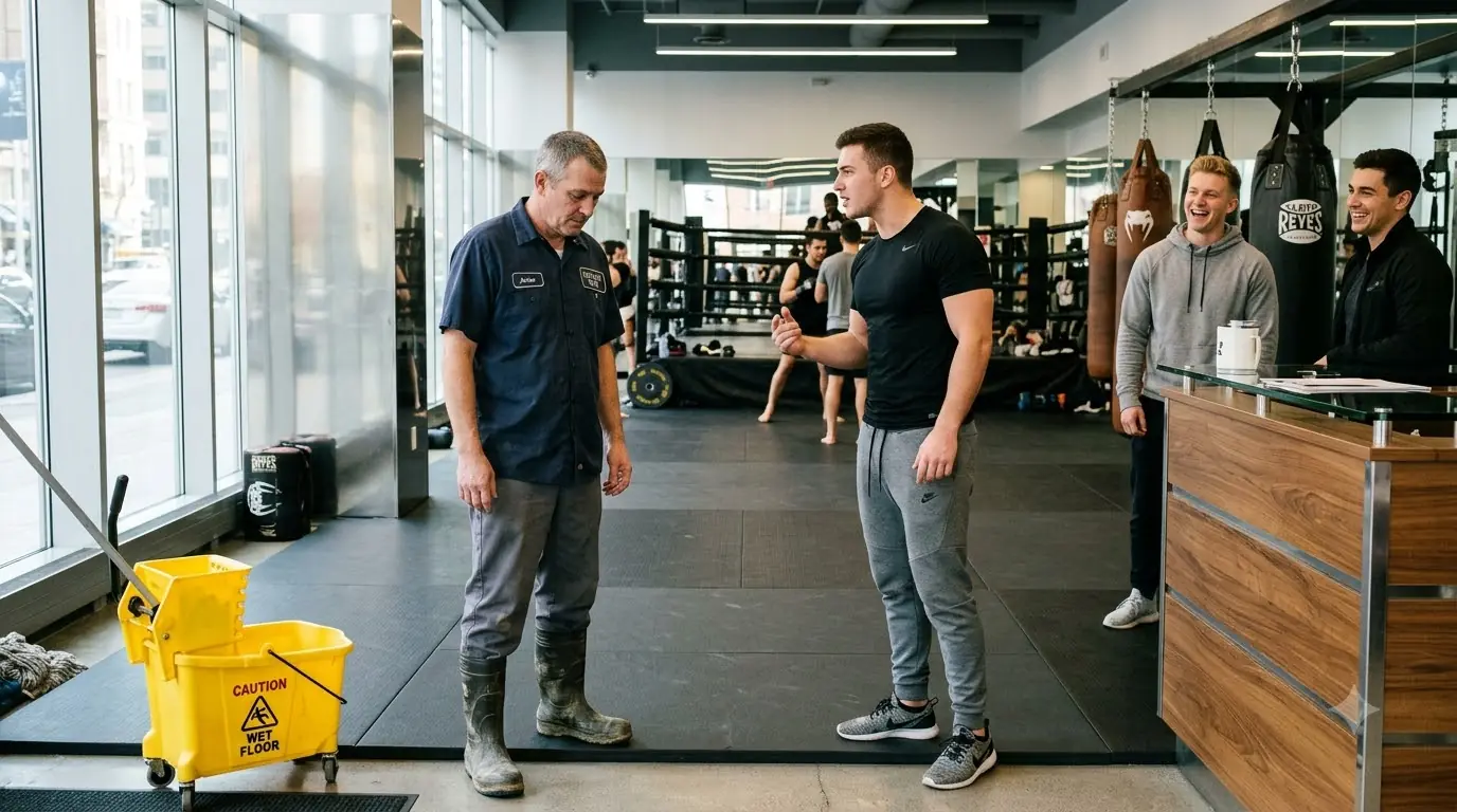 The Rich Kid Called Him “Mop Boy” — Then He Shoved Him in Front of the Whole Gym
