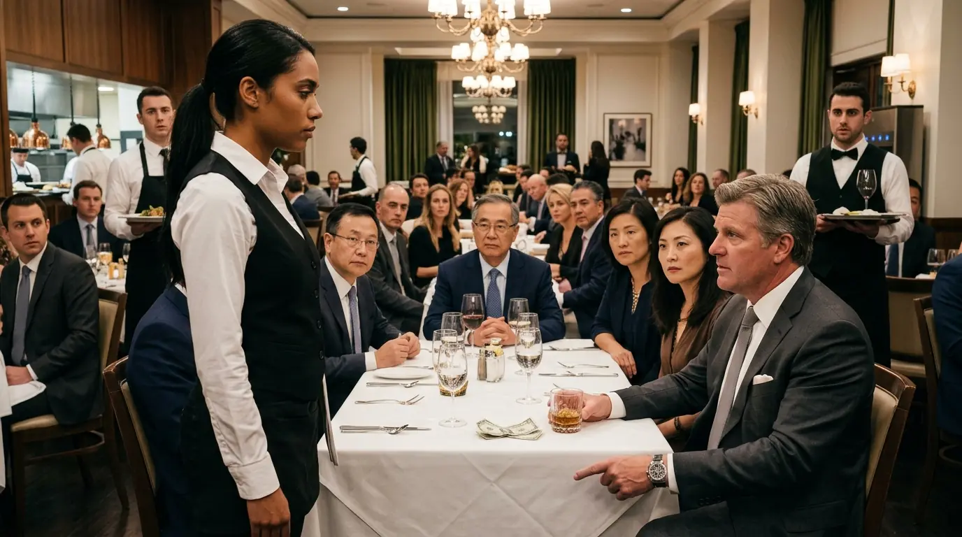 Millionaire Bet $100K a Black Waitress Can't Speak Chinese — Her Reply Makes the Whole Room Stand Up