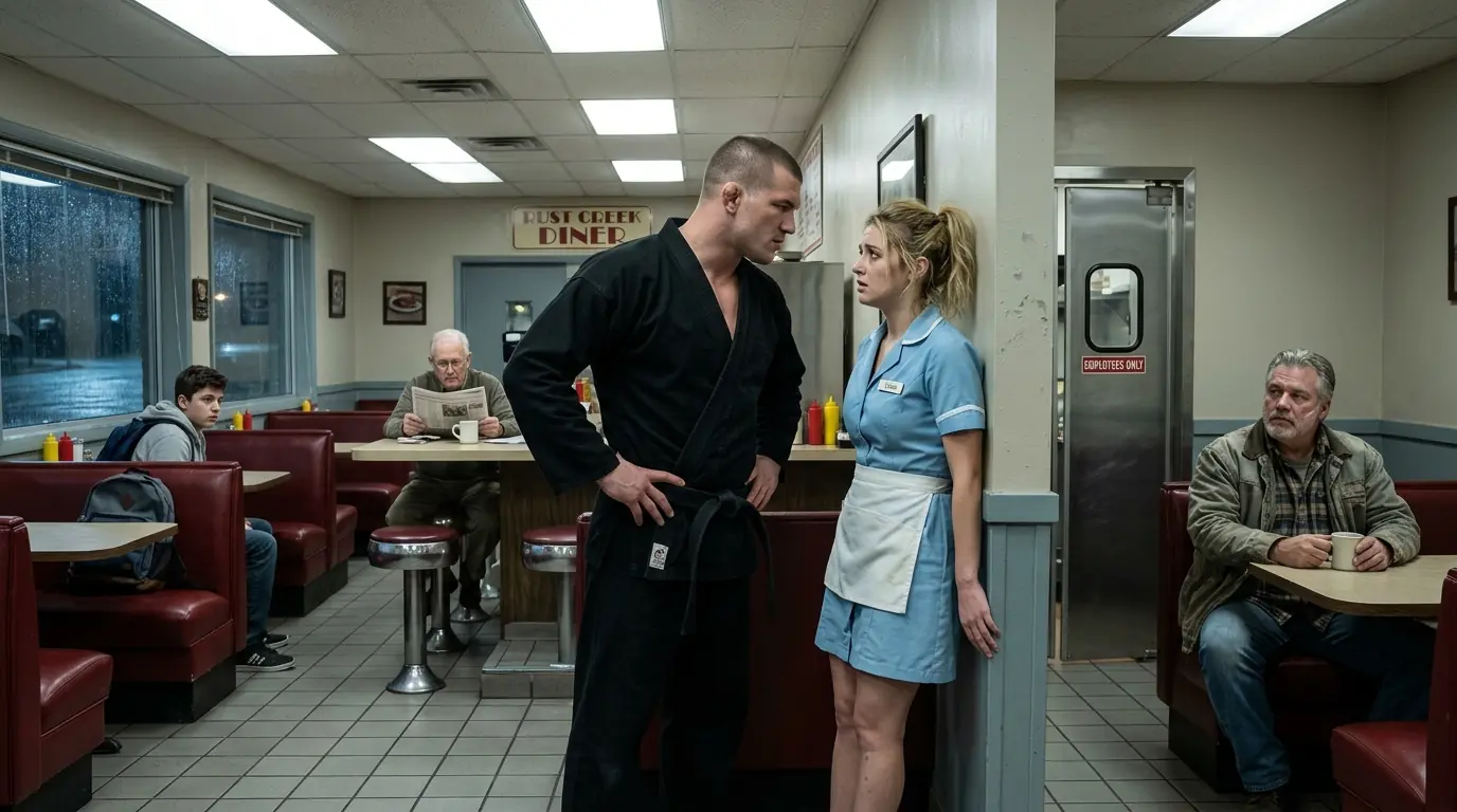 Black Belt Choked a Young Waitress and Said, “Don’t Forget Who I Am” — Then the Gray-Haired Man in the Corner Stood Up