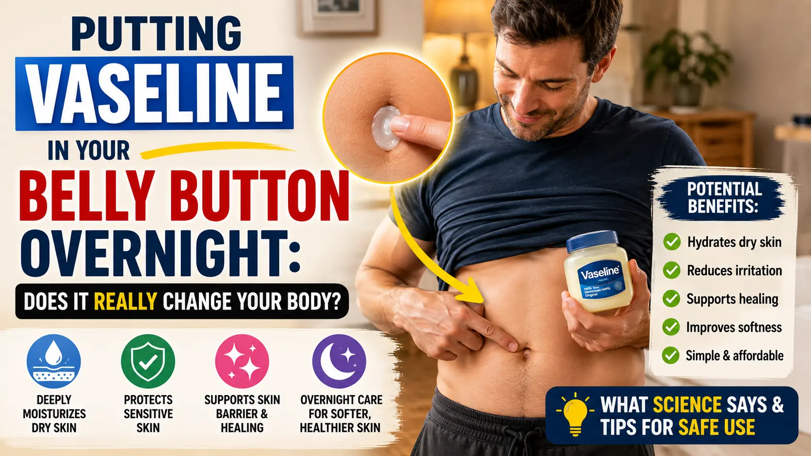 Putting Vaseline in Your Belly Button Overnight: Does It Really Change Your Body?