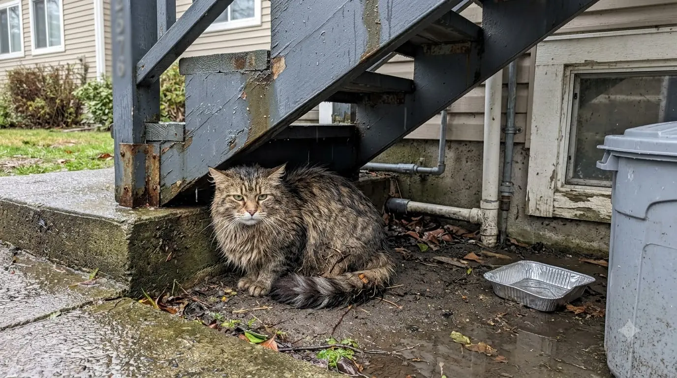 # Juniper’s Recovery After Being Found Soaked Beneath Apartment Steps