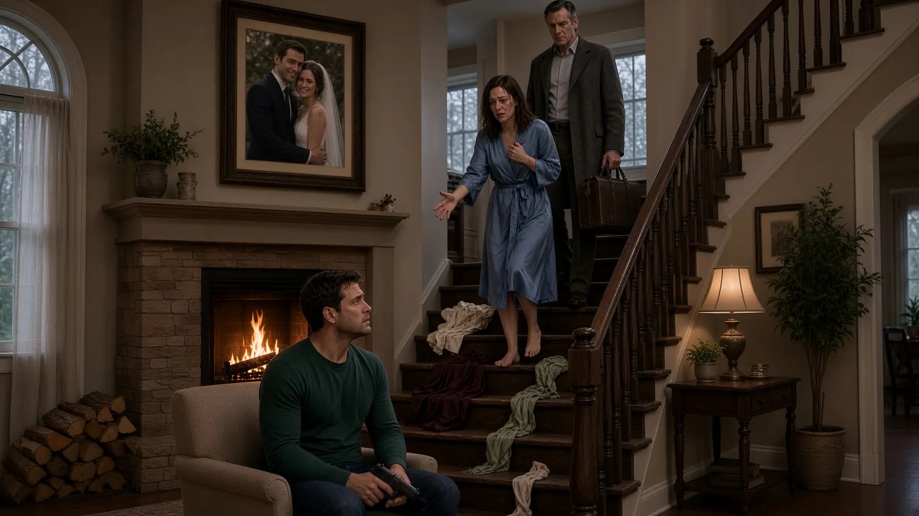 I Came Home Early and Found My Wife’s Clothes on the Stairs — Then the Stranger Upstairs Told Me My Name Wasn’t Mine
