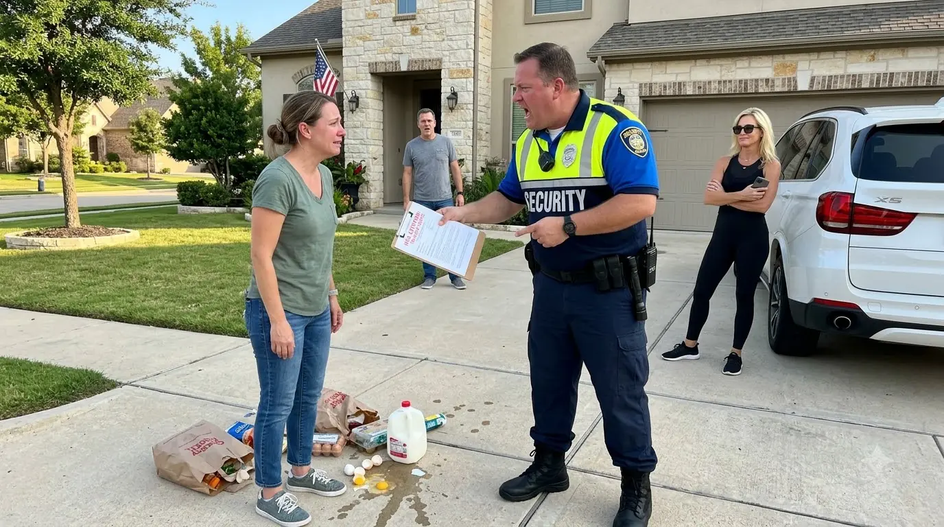 The HOA “Security Guard” Slapped His Wife in Their Own Driveway — Then Mocked Her Husband