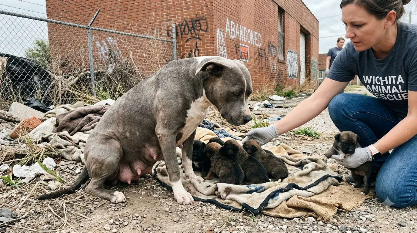 Ruby Wouldn’t Rest Until All Five Puppies Were Safe