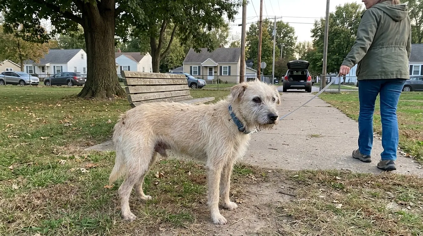 Rescuers Found a Senior Dog Returning to the Same Park Bench Every Night