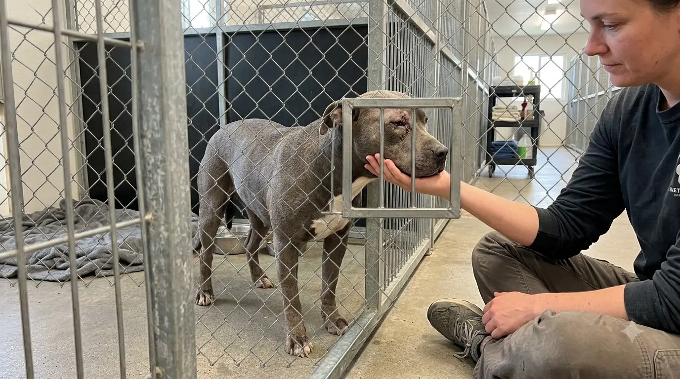 Injured Shelter Dog Annie Finally Asked for Affection as Vets Fought to Save Her Comfort