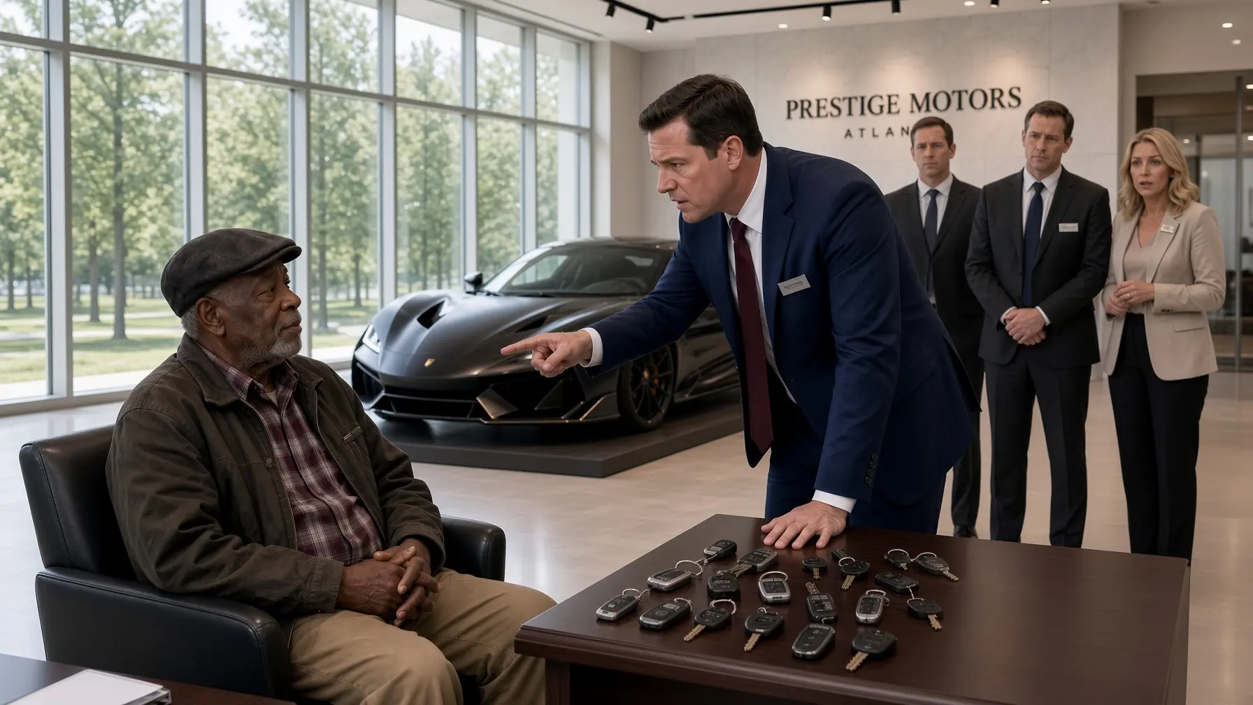 Salesman Laughed at a Black Grandpa's Worn-Out Clothes — Then He Ordered 20 Luxury Cars