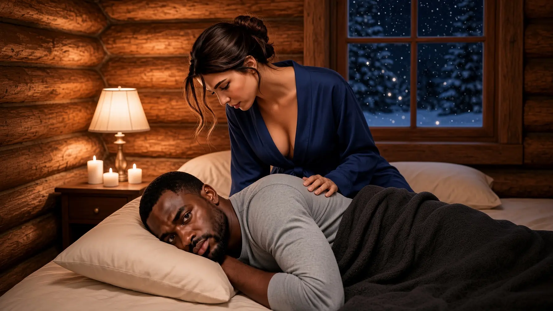 The Black Single Dad Had to Share a Bed With His Boss… Then She Traced His Spine