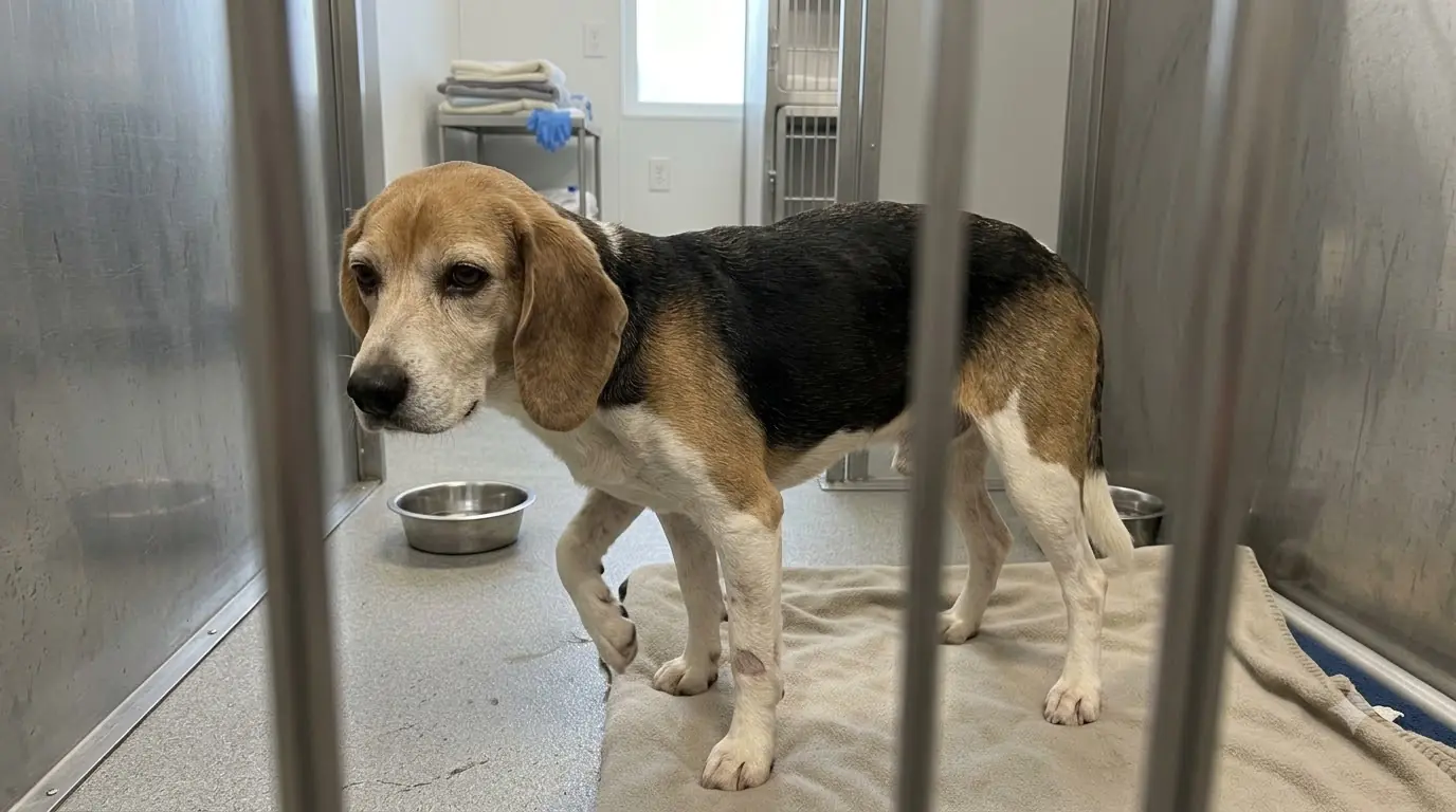 Cooper the Shelter Dog Finished His First Full Meal, Marking a Turning Point in His Recovery
