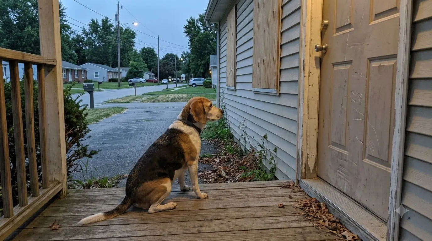 Shelter Dog Toby Waited Outside an Empty House Until His Health Began to Fail