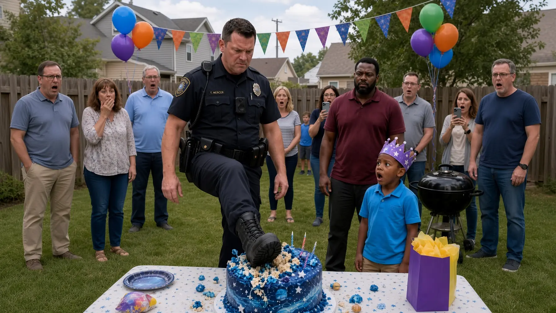 A Cop Crushed a Black Boy’s Birthday Cake in His Own Backyard — Then His Father Made One Quiet Phone Call