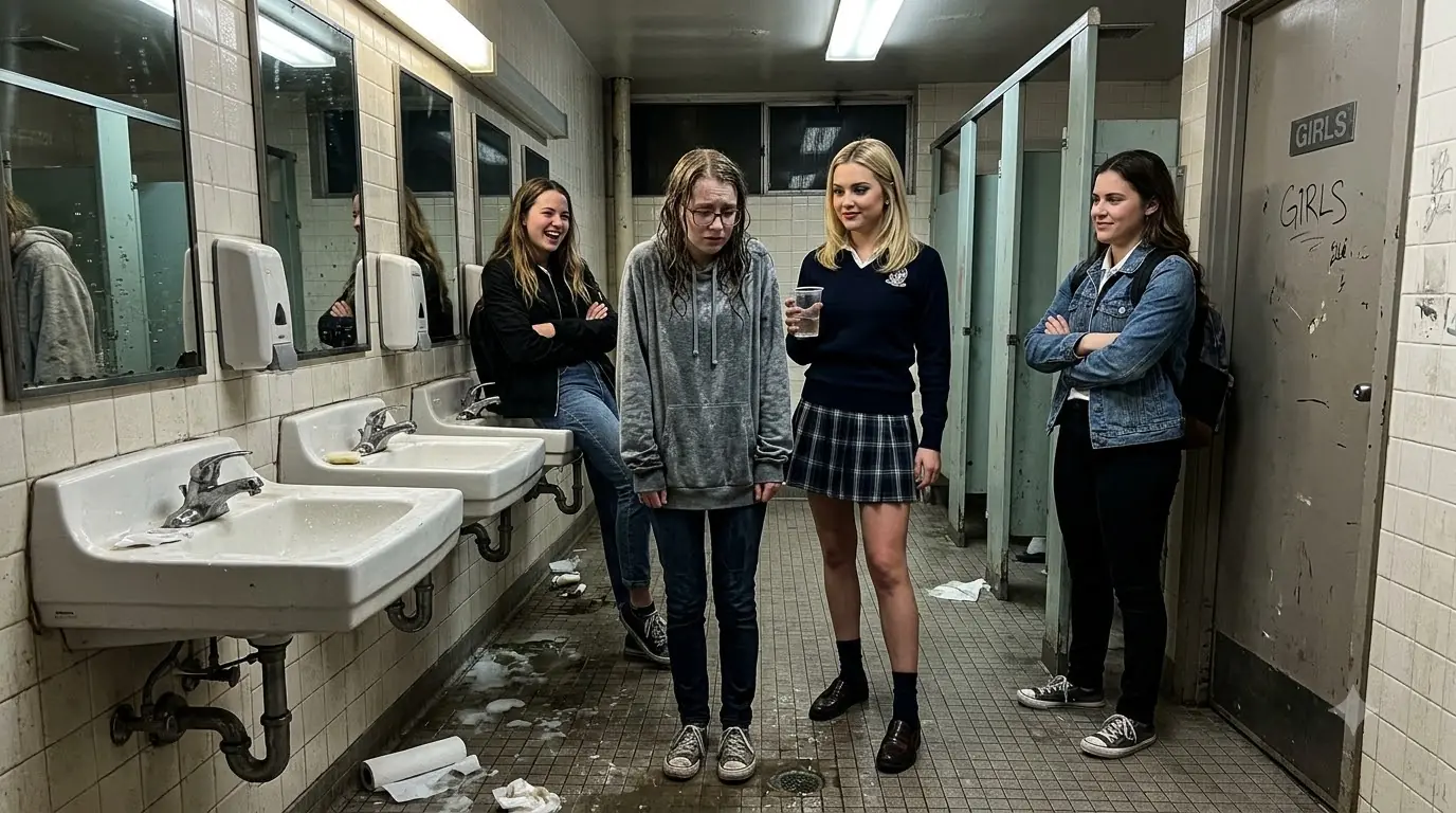 They Cornered the Quiet Student in the Bathroom — Then Dumped Filthy Water Over Her
