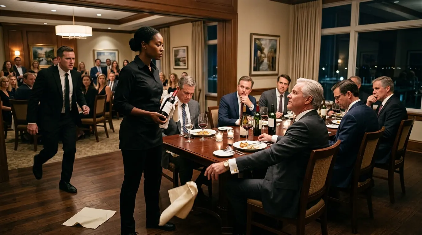 CEO Throws His Napkin at a Black Waitress at a 5-Star Restaurant — Then She Whispers 3 Words