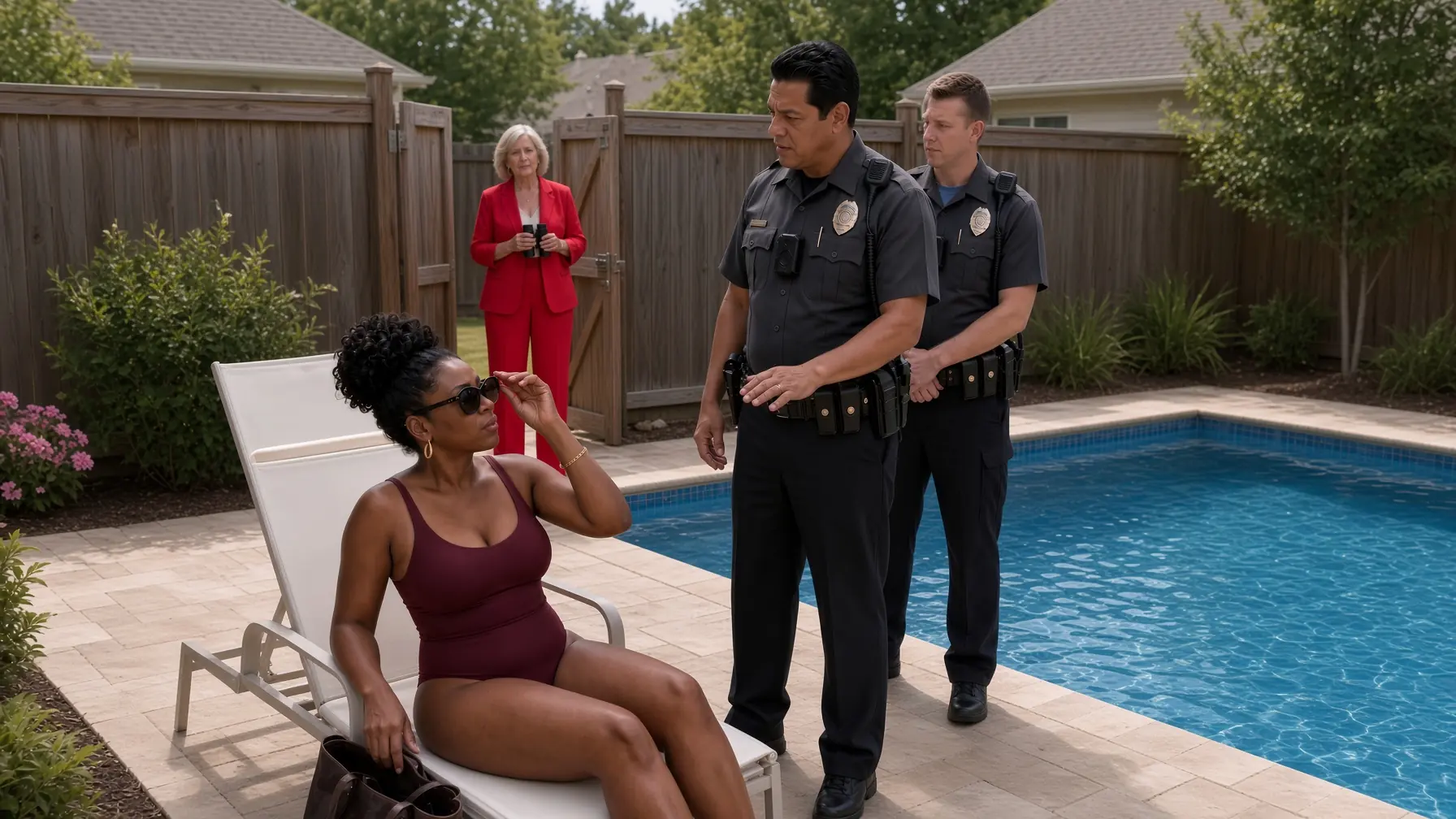 She Called Police on the Black Woman Relaxing by the Pool Next Door, Then Learned Whose House It Really Was