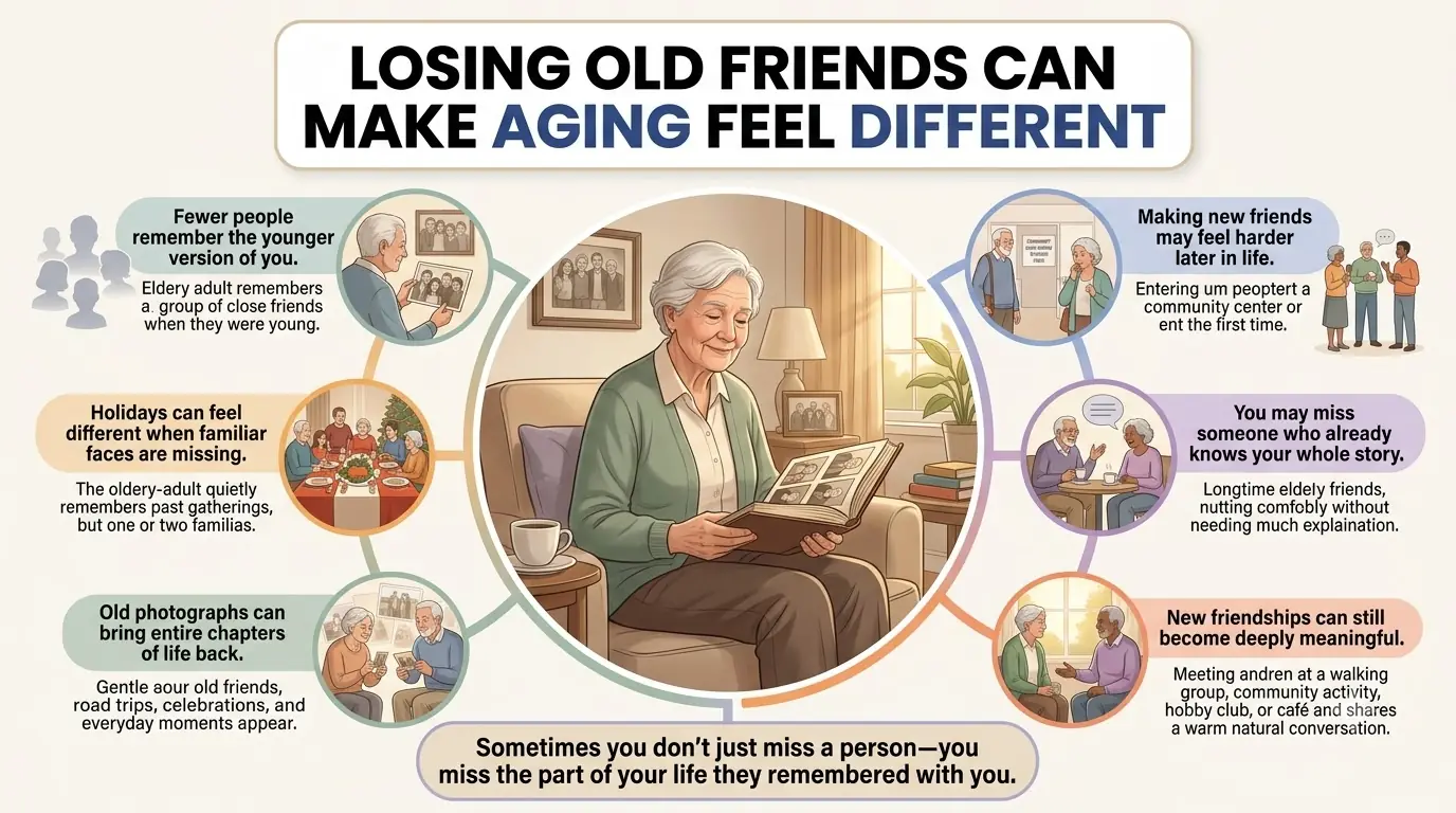 LOSING OLD FRIENDS CAN MAKE AGING FEEL DIFFERENT