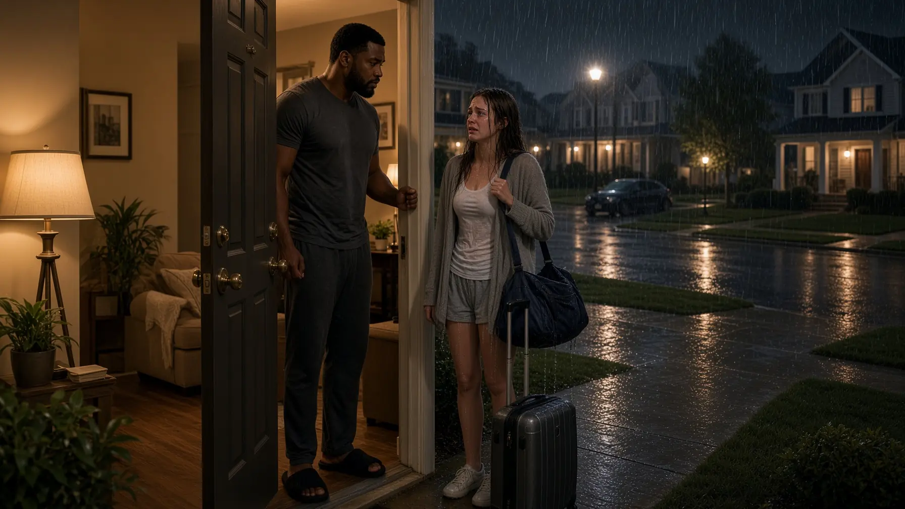 “Can I Stay Tonight?” His Coworker Whispered at 11:40 PM Outside the Black Single Dad’s Door.