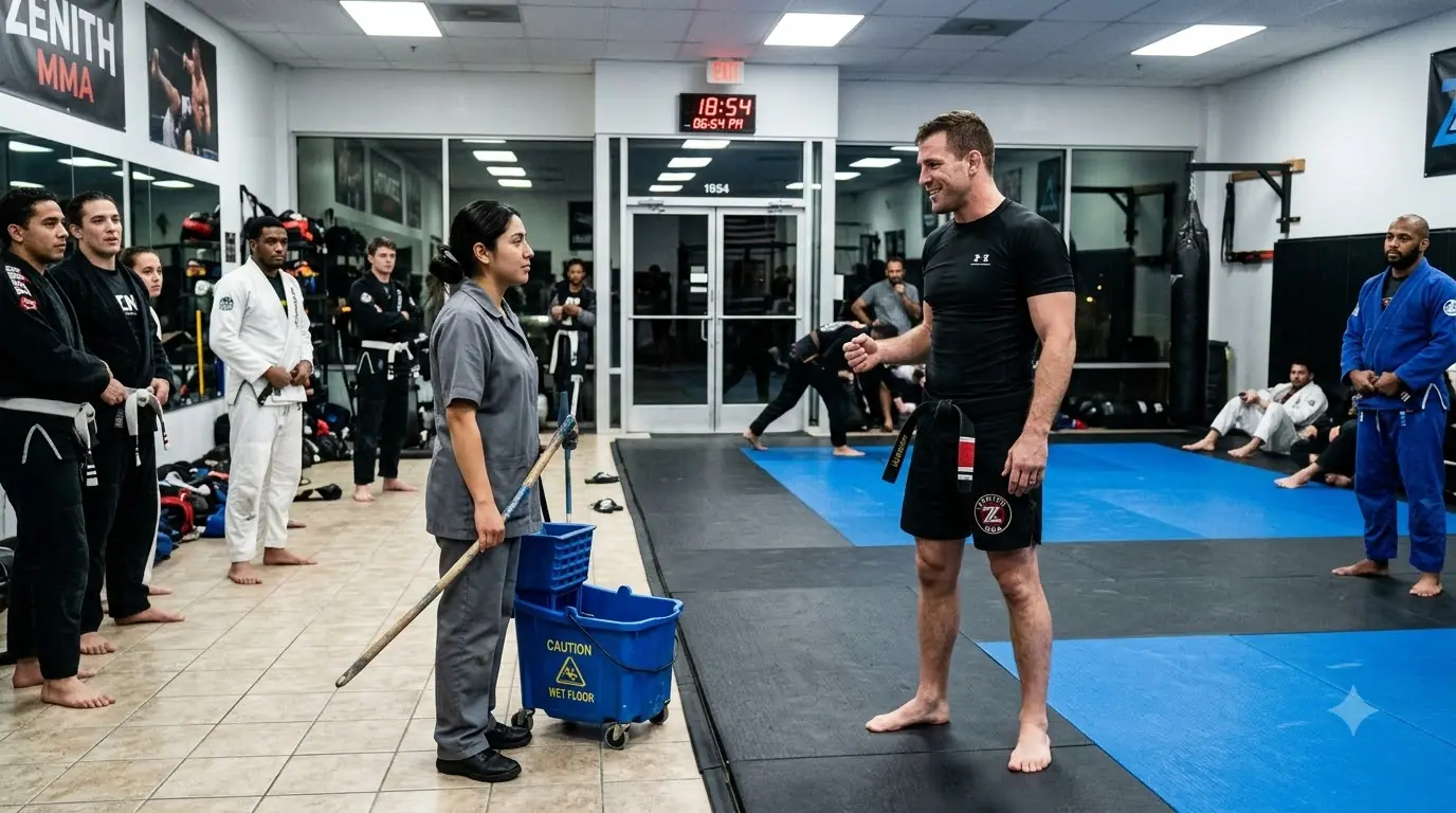 The Black Belt Mocked the Janitor in Front of Everyone — Then She Gave Him Ten Seconds