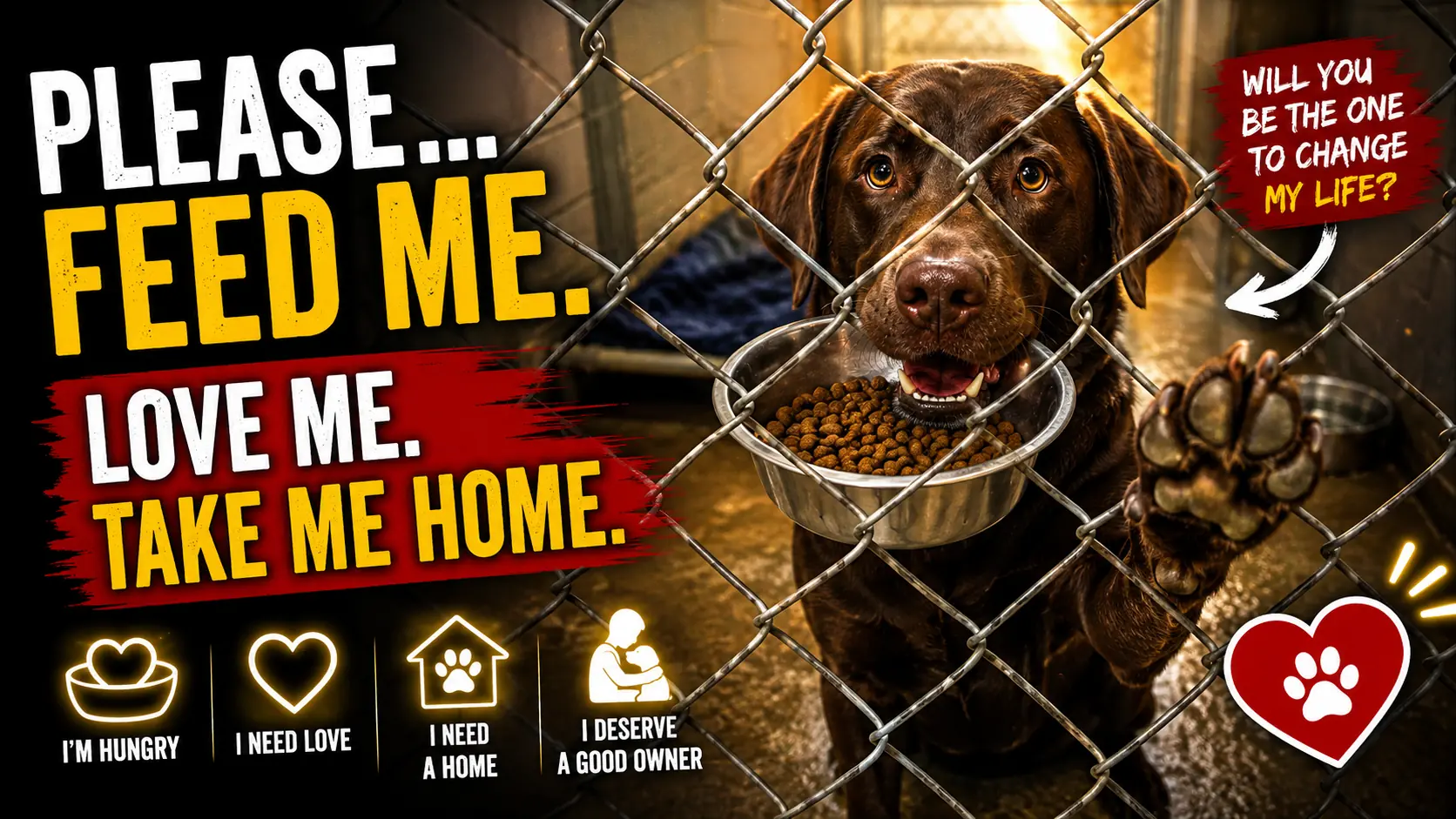 Hershey Is Waiting Behind the Shelter Gate for a Family