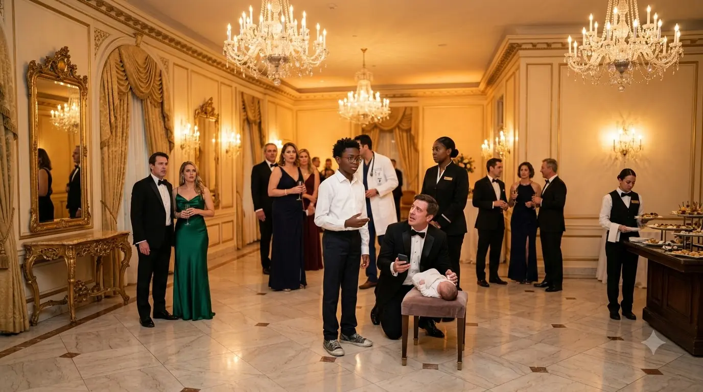 Billionaire’s Baby Cried for Hours at the Gala — Until the Black Maid’s Son Did the Unthinkable