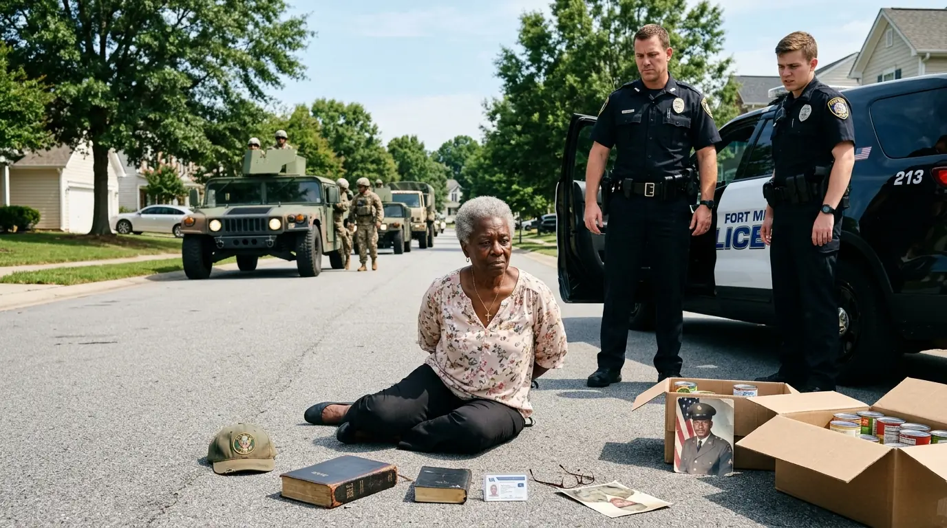 Two Cops Throw Elderly Black Woman to the Ground — Until They Blocks the Entire Street
