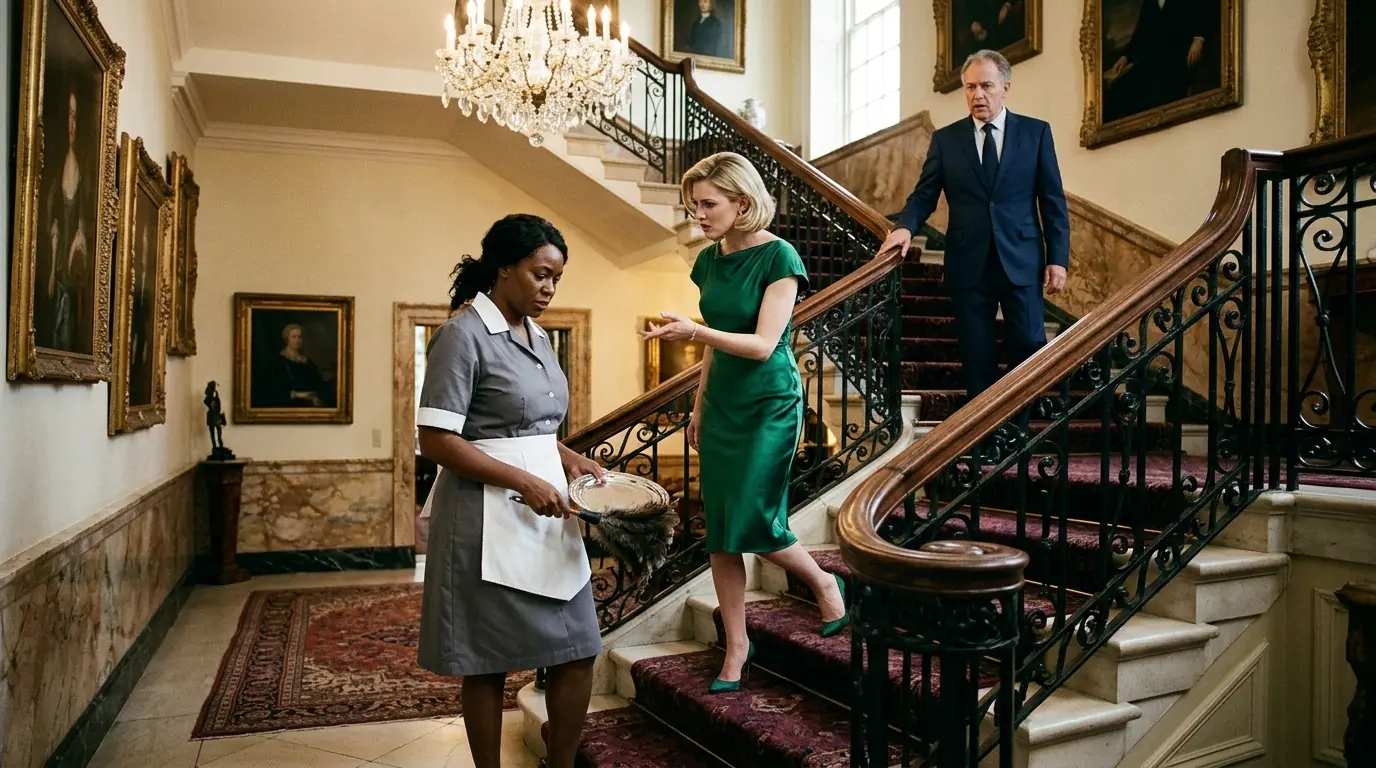 The Billionaire Saw His Fiancée Humiliate the Black Maid on the Grand Staircase
