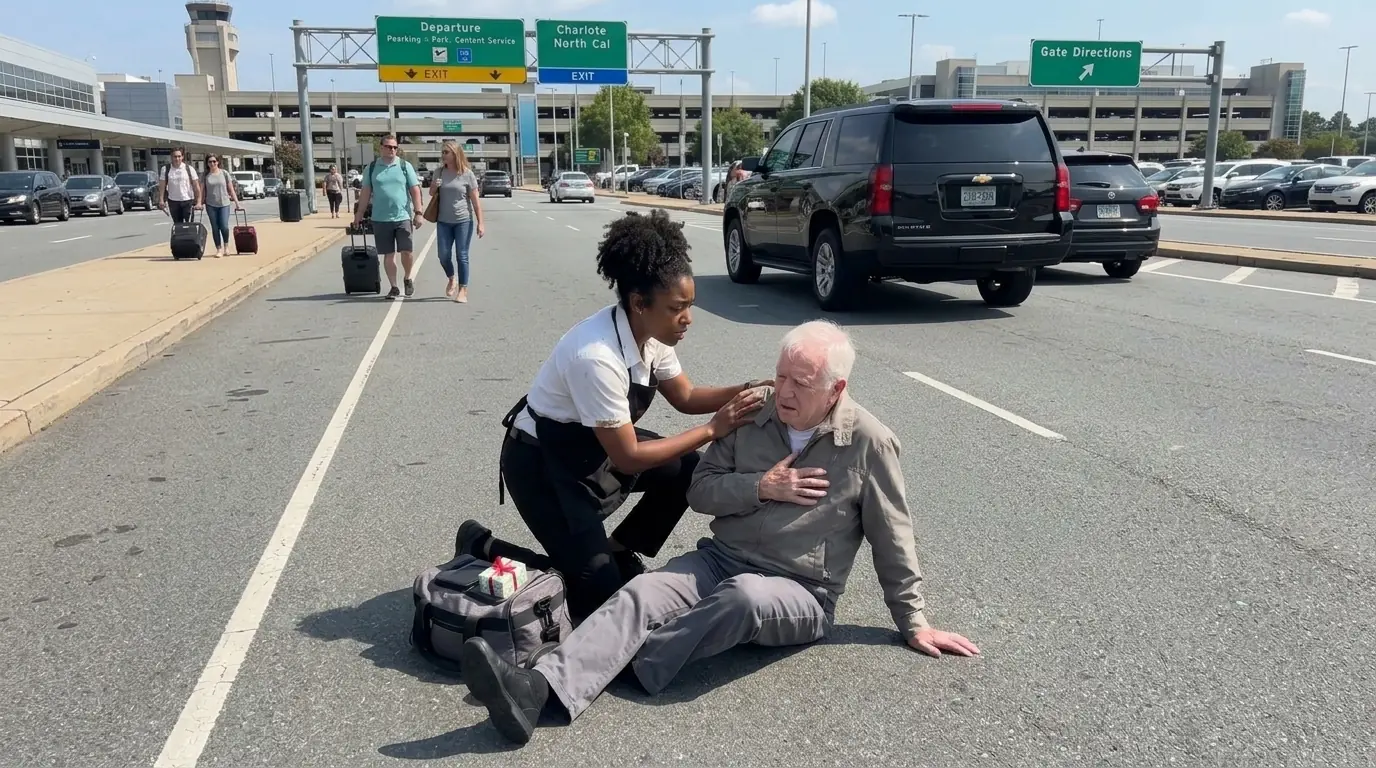 Black Waitress Missed Her Only Flight Home to Carry a Collapsing Old Man — He Owned the Airline