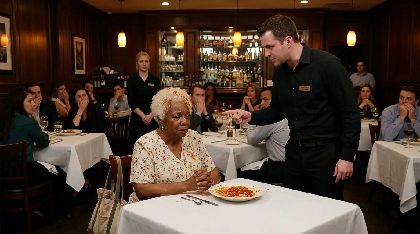 Manager Dumps Food on Elderly Black Woman's Head — 10 Min Later Her Son Walks In