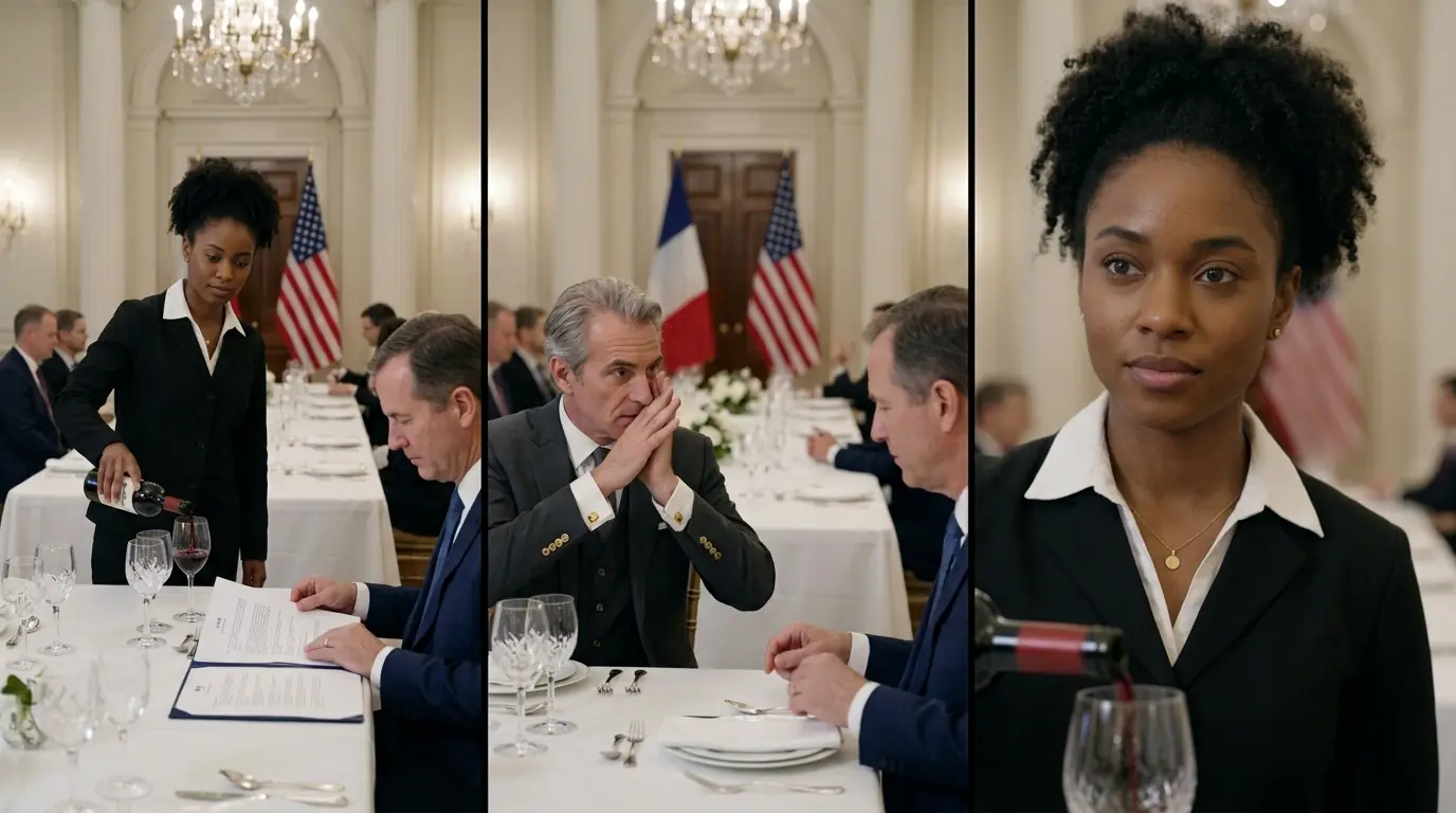 Diplomat Mocks Black Waitress in French at State Dinner — Her One Reply Destroys His $40M Deal