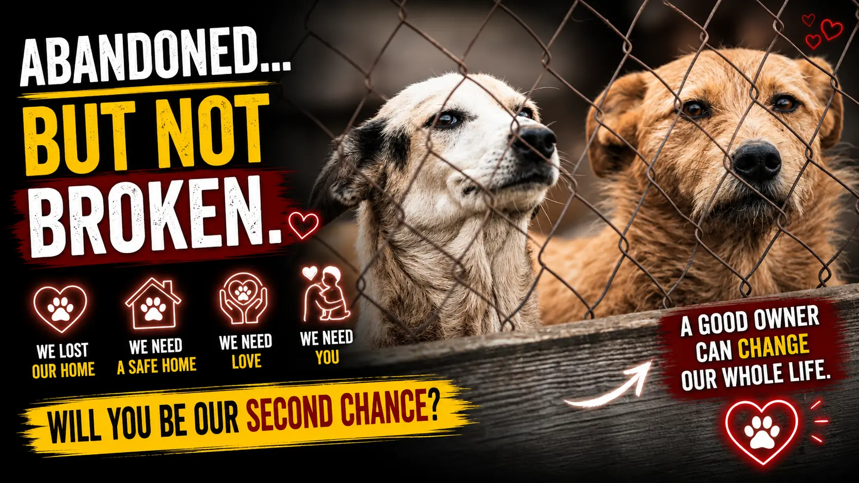 Two Abandoned Dogs Were Rescued From the Street - Now They Are Waiting for Someone to Call Them Family