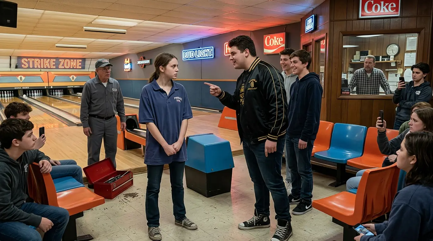 The Local Champion Humiliated the Bowling Alley Girl — Then Someone Walked Through the Doors