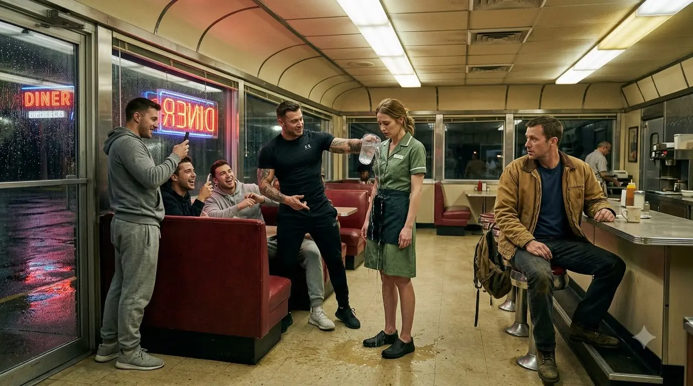 Four Men Humiliated the Pretty Waitress — Then the Diner Door Opened