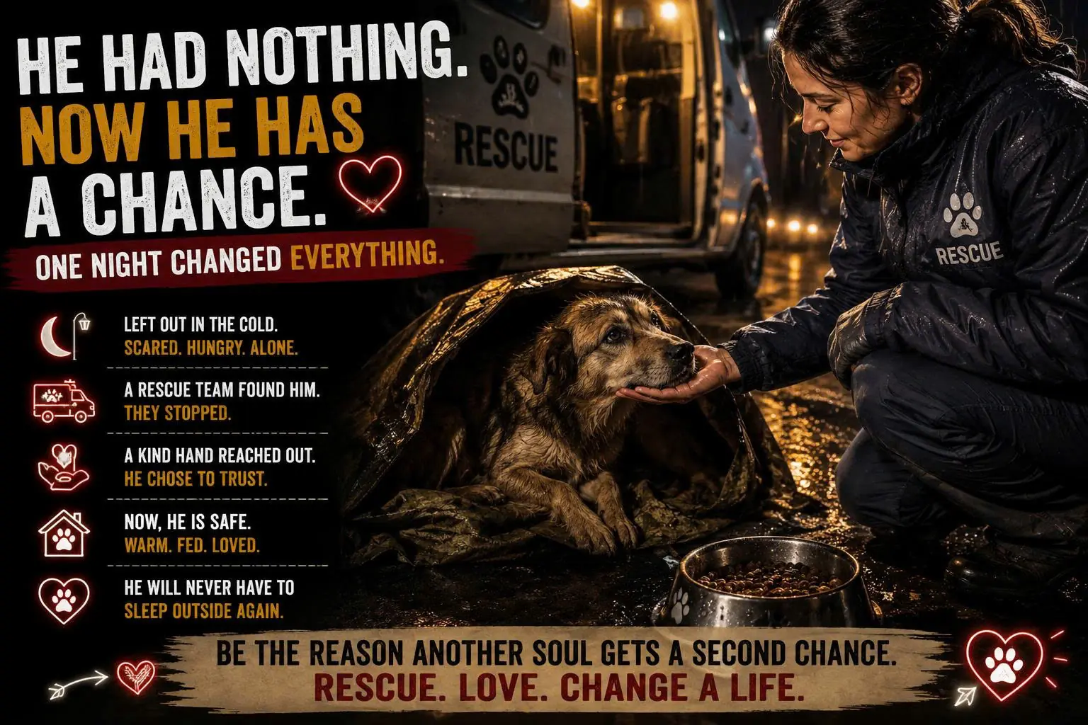 He Was an Old Dog Sleeping Under a Streetlight - Then Someone Finally Stopped for Him